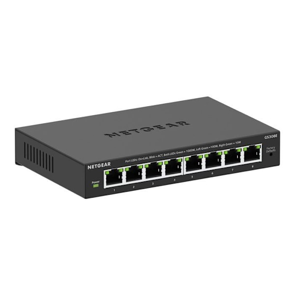 Gigabit-switch med 8 portar för snabb och pålitlig nätverksanslutning.