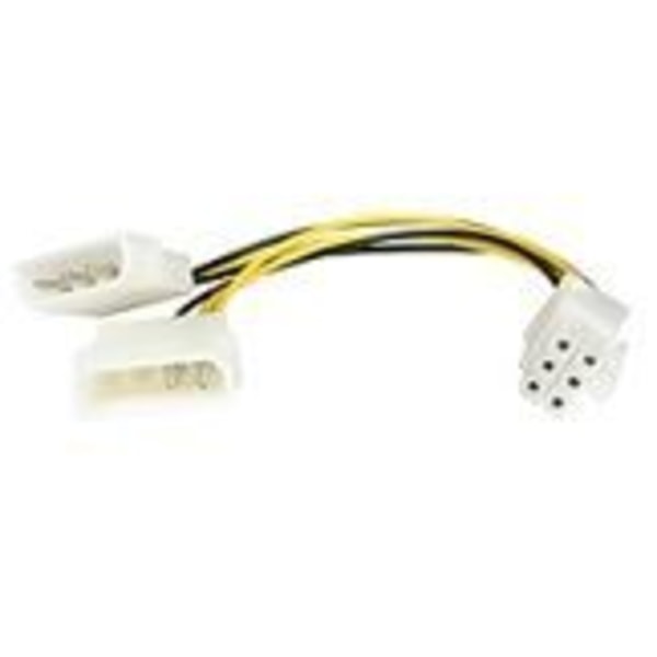Strömadapterkabel - StarTech - LP4 till PCI Express 6 stift - 15 cm - 2x LP4 - M/M