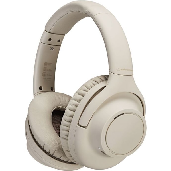 Bluetooth-hörlurar - AUDIO TECHNICA - Beige - Batteritid 90 timmar - Trådlös - Inbyggd mikrofon Beige