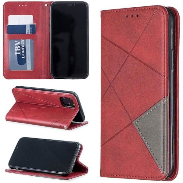 iPhone 11 Pro-fodral, enfärgad rombmönster Inbyggd magnetisk flip-design med stativfunktion Fodralskydd CuiD1653