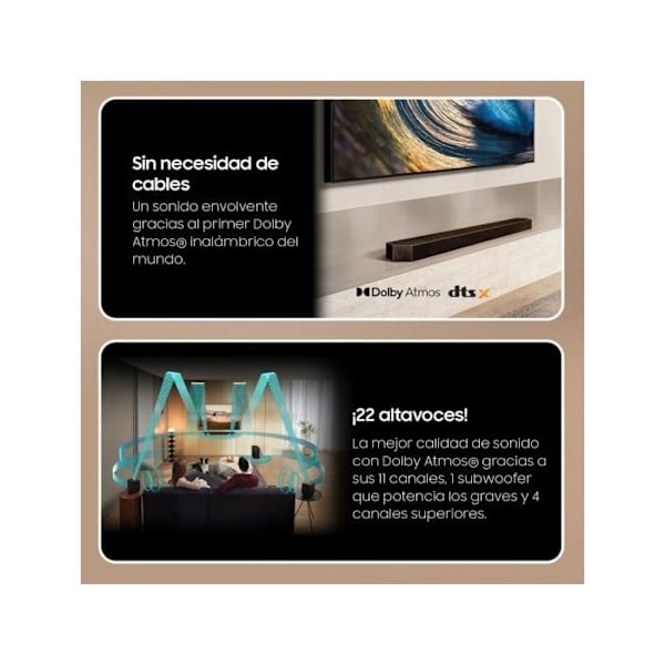 Soundbar - Samsung - HW-Q990D/ZF - 11.1.4 kanaler - Bluetooth - 656W Svart