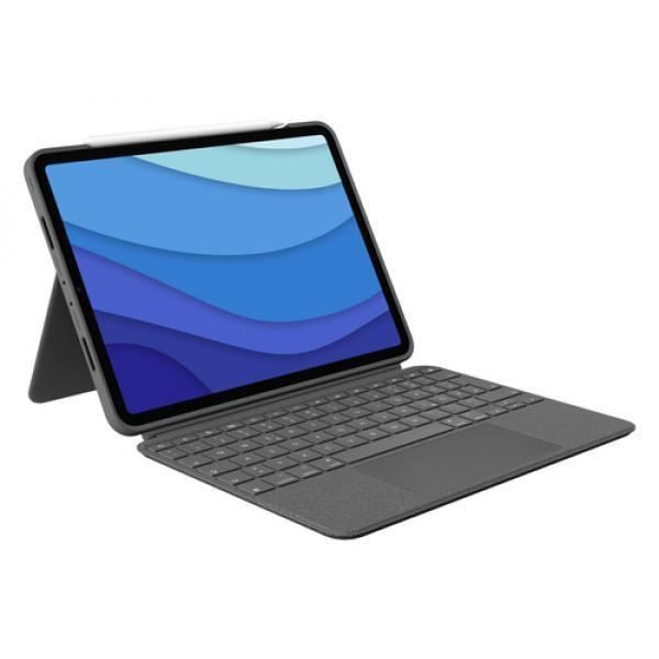 Logitech Combo Touch - Tangentbord och foliofodral - med pekplatta - bakgrundsbelysning - Apple Smart-kontakt - QWERTZ - Tyska -