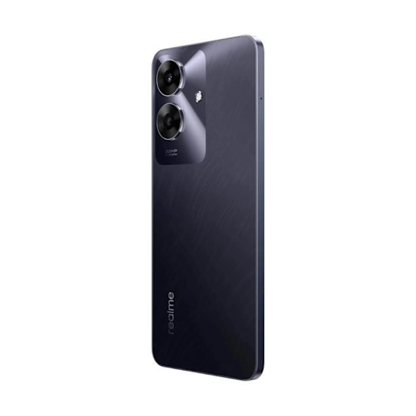 Smartphone realme Note 60 i Marble Black-färg med 6,74" 90Hz HD+-skärm, 720 x 1600 pixlar, 6GB RAM + 128GB och Octa-core CPU