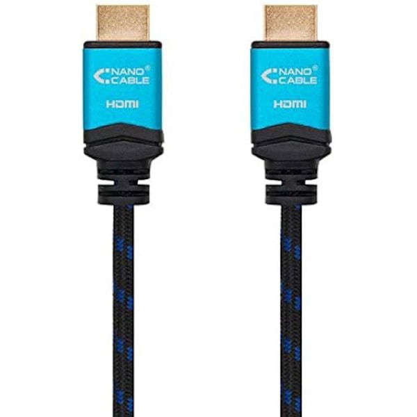 NANOCABLE High Speed HDMI V2.0-kabel med Ethernet, 4K vid 60Hz, 18 Gbps, A/M-A/M, ARC 3D Ultra HD, Svart, 5.0mts Svart