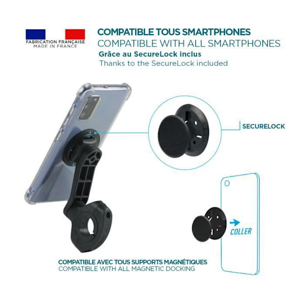 Smartphonestöd - MOBILIS - Universal - Made in France - Vibrationsdämpning - 360° rotation