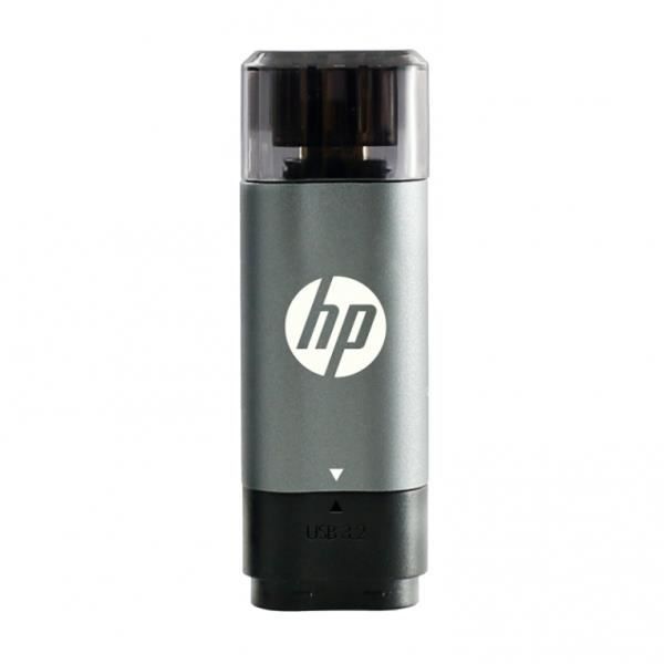 PNY HPFD5600C-256, 256 GB, USB Typ-A / USB Type-C, 3.2 Gen 1 (3.1 Gen 1), 200 MB/s, Cap, Grå HP 256 GB X5600C USB 3.2 är