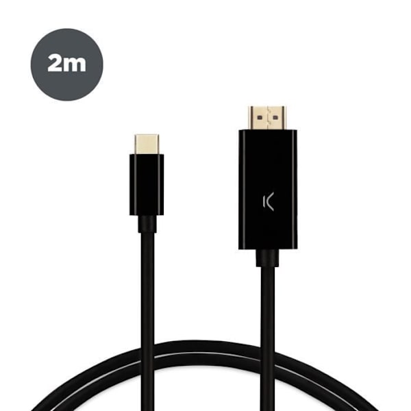 USB TYP C TILL HDMI-KABEL 4K 60Hz 2M SVART KSIX