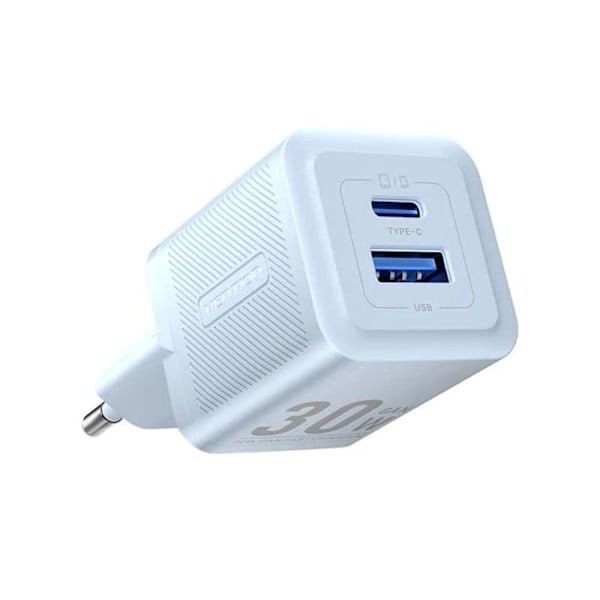 GaN-laddare, Typ-C, USB, PD30W, dubbel snabbladdning - Vention (FEQL0-EU) - Blå