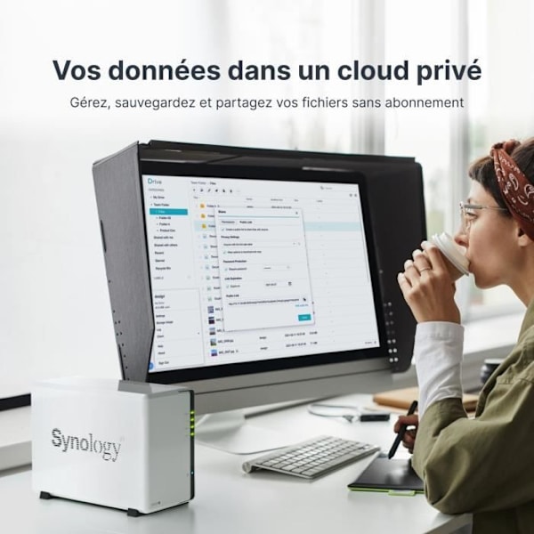 NAS-server - SYNOLOGY - DS223J - 2 fack - SATA 6 Gb/s - RAID 1 - 1 GB RAM