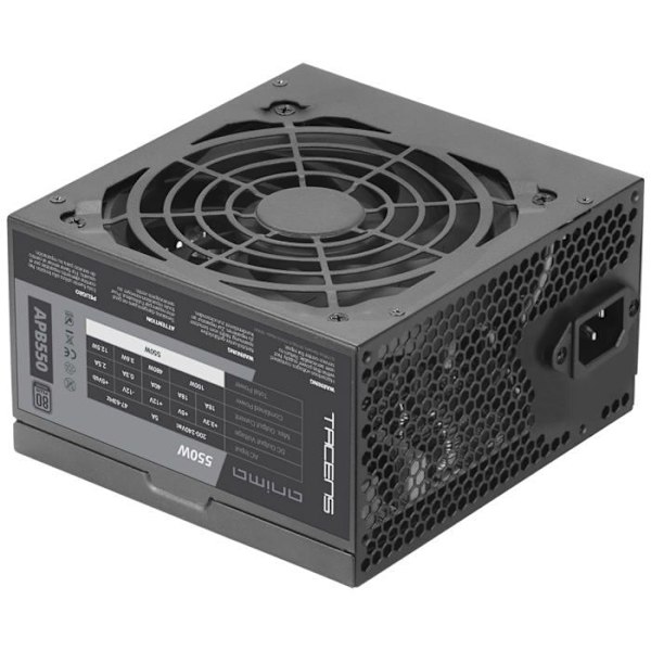 Tacens Anima APB550, 550W ATX PC-strömförsörjning, 80Plus brons, 85 % SMD-teknik, Ultra-Silent 12 cm fläkt, svart