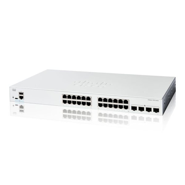 Switch - CISCO - Catalyst 1200 - 24 portar GE - 4 portar 10G SFP+ - Nätverkshantering Vit