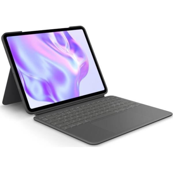 Logitech Combo Touch Tangentbord och Fodral - Grafit - iPad Pro 13 tum - Bakgrundsbelyst - Pekplatta - QWERTY Grafit