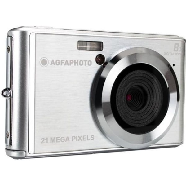 AGFA PHOTO DC5200 kompakt digitalkamera - 21 Mp CMOS-sensor - 8X zoom - 2,4'' LCD-skärm - Silver Grå
