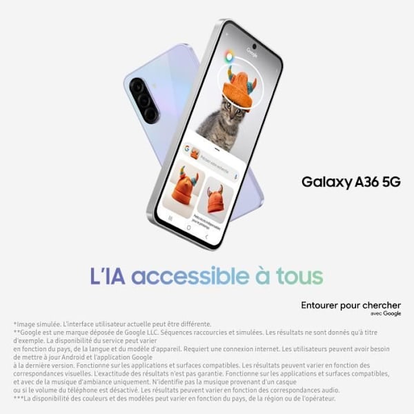 SAMSUNG Galaxy A36 5G Smartphone 256 Go Lavendel Lavendel