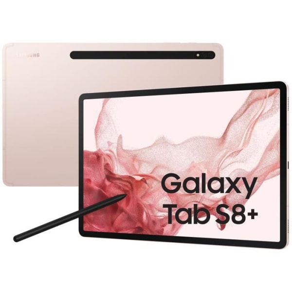 Samsung Galaxy Tab S8+ 5G SM-X806B LTE 128 GB 31,5 cm (12,4") Qualcomm Snapdragon 8 GB Wi-Fi 6 (802.11ax) Android 12 Rosa guld
