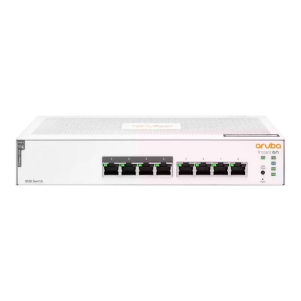 Switch - HPE Aruba - Ion 1830 - 8 portar LAN - PoE 65W - Intelligens hantering