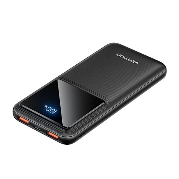 Trådlös extern batteri, USB-C, 2x USB, 2x USB, Micro-USB, PD22.5W, 10 000 mAh - Vention (FHKB0) - Svart