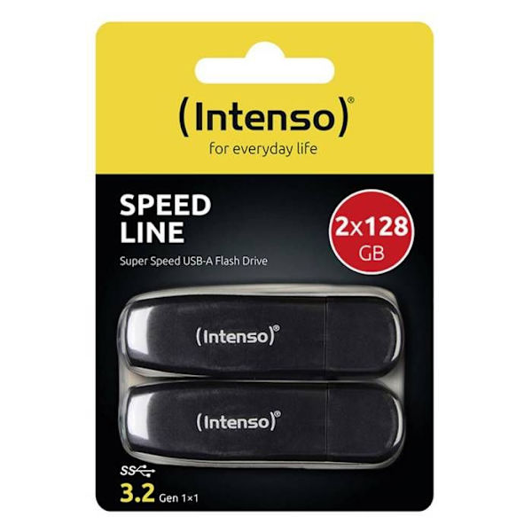 Intenso 128GB Speed Line dubbelpack Retail USB-minne 128 GB svart 3533495 USB-A Svart