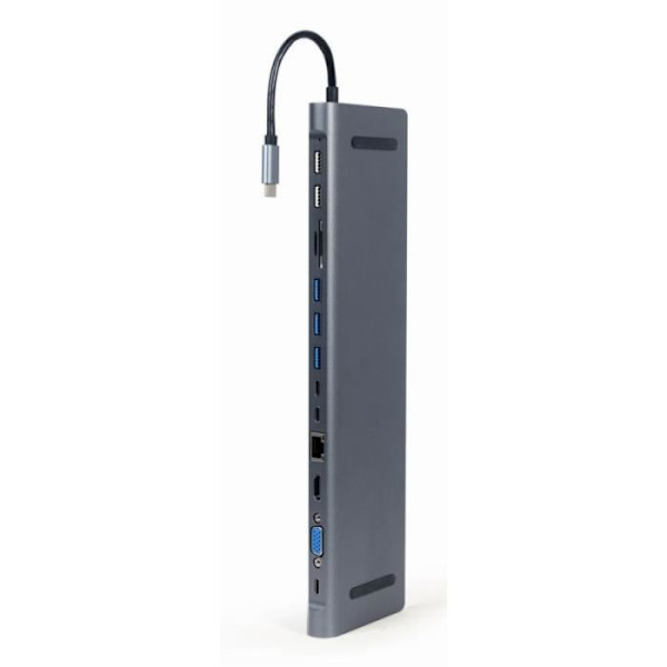 Hub USB-C - Gembird - 8716309121439 - 9-i-1 - HDMI - Gigabit LAN - Ladda PD