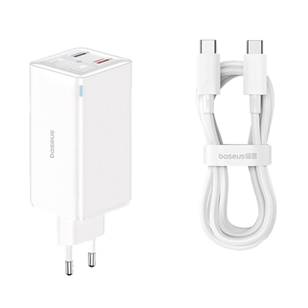 Laddare för vägguttag GaN6 Pro (P10162705212-00) 2x USB, 2x Typ-C, 100W, med Typ-C-kabel, 100W, 20V, 5A, 1m - Baseus - Vit
