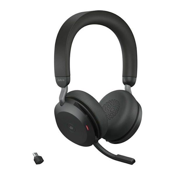 Jabra Evolve2 75 headset - trådlös/kabelansluten Bluetooth - aktiv ljudavstängning - USB-C - isolering