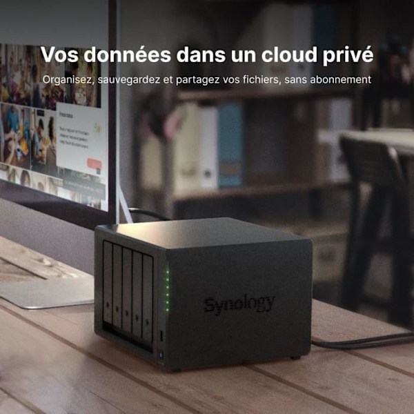 5-fack expanderbar NAS-server - SYNOLOGY - DS1522+ - AMD Ryzen R1600 - 8 GB DDR4 - RAID 1