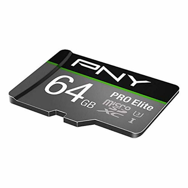 PNY Pro Elite 64GB Micro SD-minneskort - Klass XC Klass 10 / UHS-I U3A1 V30+SD