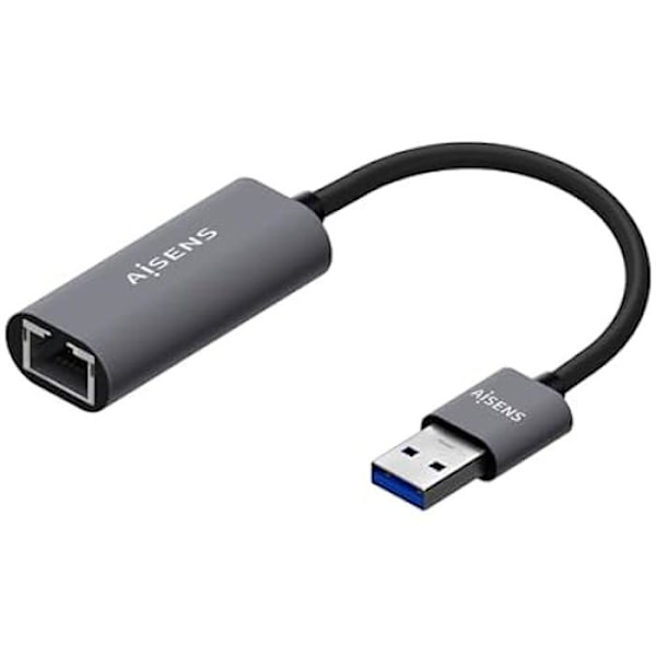 AISENS - A106-0708 - USB 3.0 till Gigabit Ethernet-omvandlare 10/100/1000 Mbps, Grå, 15 cm Grå