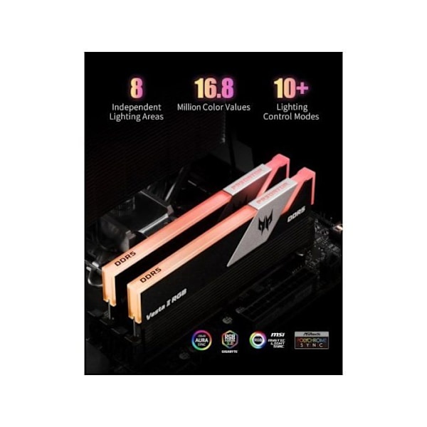 Acer Predator Vesta II RGB DDR5 6000MHz 32GB 2x16GB CL34 AMD EXPO och Intel XMP