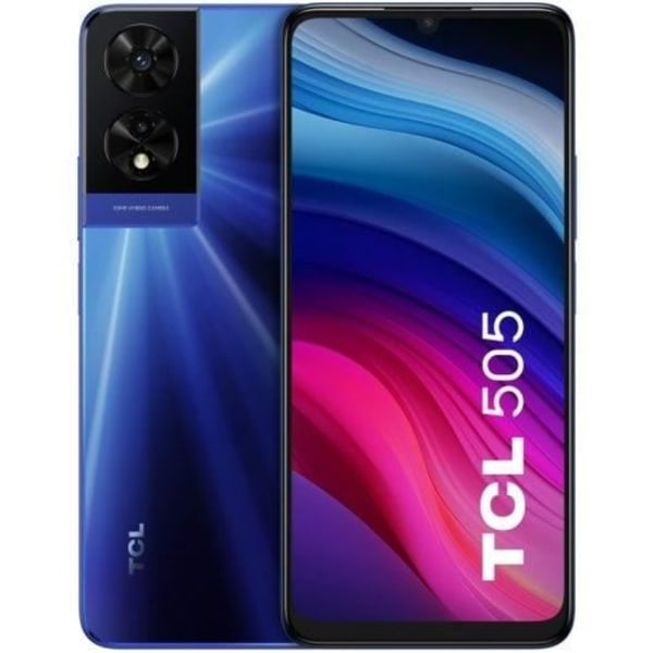 TCL 505 Smartphone - Blå - 128 GB - Dual SIM - Fingeravtrycksläsare Blå