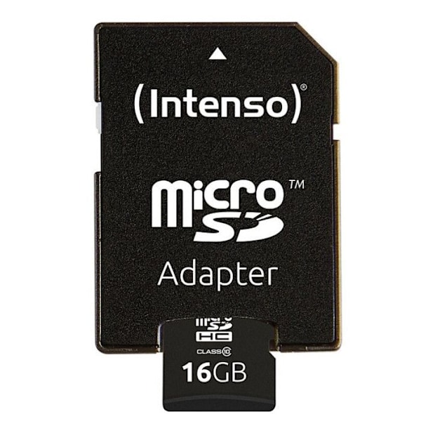 Micro SDHC-kort INTENSO 16Go Klass 10 med Adapta