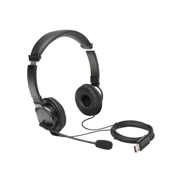 Hi-Fi USB-hörlurar - KENSINGTON - In-ear - Flexibel mikrofon - Vadderad komfort - Svart
