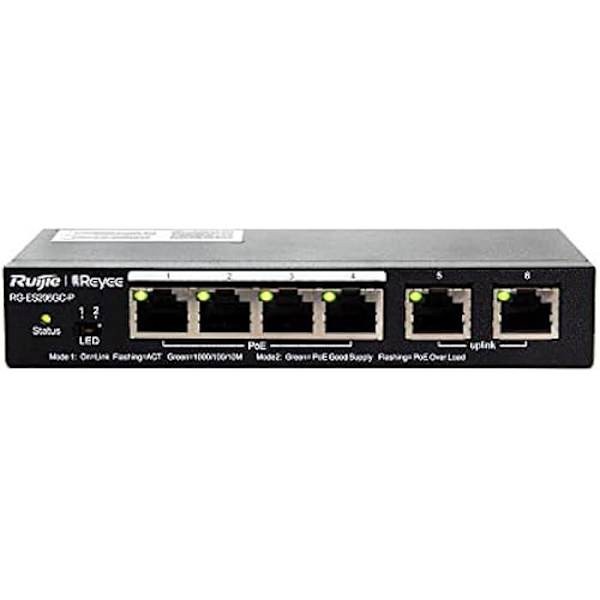 Switch - RUIJIE - Reyee 6-ports Gigabit - PoE - Managed - 6 Gigabit-portar