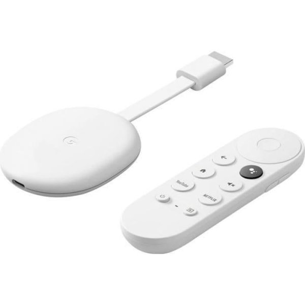 Smart TV Box Google Chromecast med Google TV HD snöfärg, Full HD, WiFi, bluetooth och röstassistent, HDMI-anslutning,