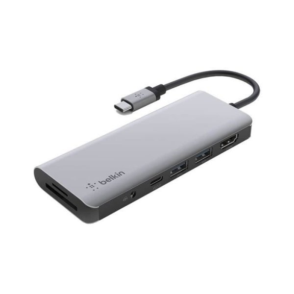 Belkin USB-C Hub - 7-portars dockningsstation 100W USB-C-laddning, RJ-45 och HDMI