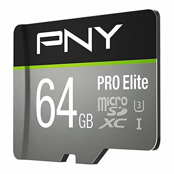 PNY Pro Elite 64GB Micro SD-minneskort - Klass XC Klass 10 / UHS-I U3A1 V30+SD