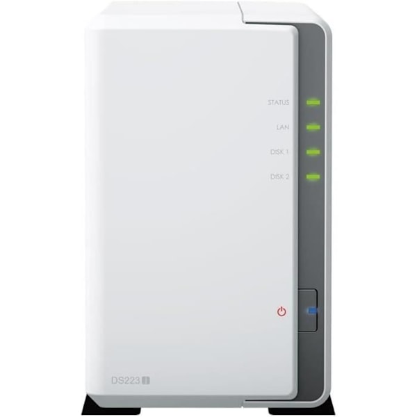 NAS-server - SYNOLOGY - DS223J - 2 fack - SATA 6 Gb/s - RAID 1 - 1 GB RAM