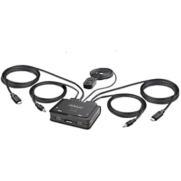 KVM-switch - STARTECH.COM - USB-C DisplayPort 2-portar - 4K 60Hz - Klar att använda
