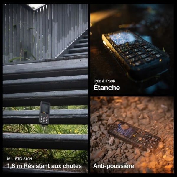 Senior Mobiltelefon - AGM - M9 4G - Vattentät IP68 - Dubbel SIM - Snabbuppringning