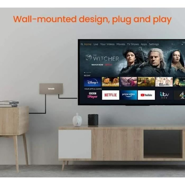 Skrivbordsswitch - TENDA - TEG1008M - 8 portar Gigabit - Passiv kylning - Plug&Play