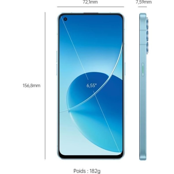 OPPO Reno6 128GB 5G Blå