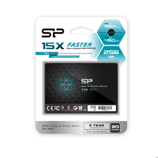 Intern SSD - Silicon Power - Ace A55 256Go - SATA III 2.5" 3D NAND