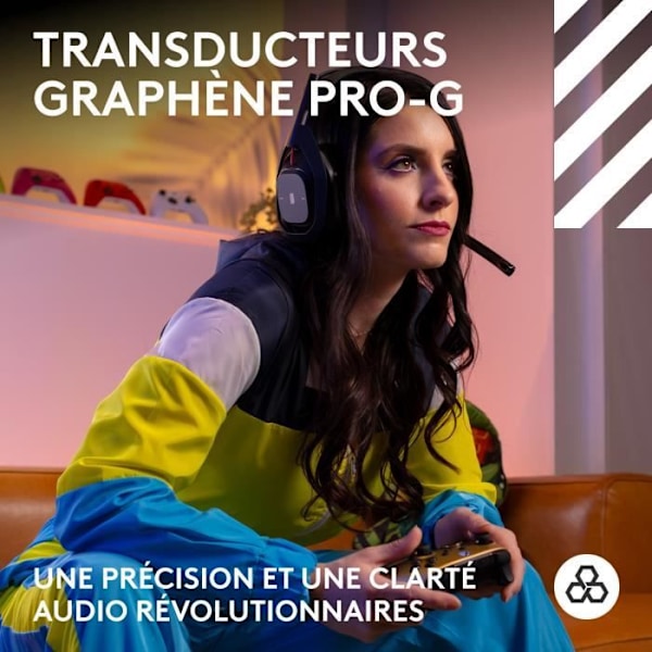 Trådlösa gaming-headset - Logitech - A50 LIGHTSPEED - Dockningsstation - PRO-G GRAPHENE - Svart