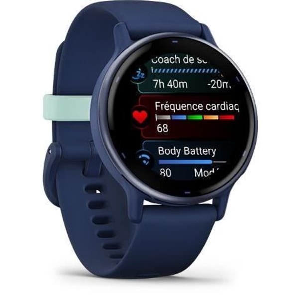 Ansluten GPS-klocka - GARMIN - Vivoactive 5 - WiFi - 30,4 mm (1,2") - Metallisk blå med blå rem