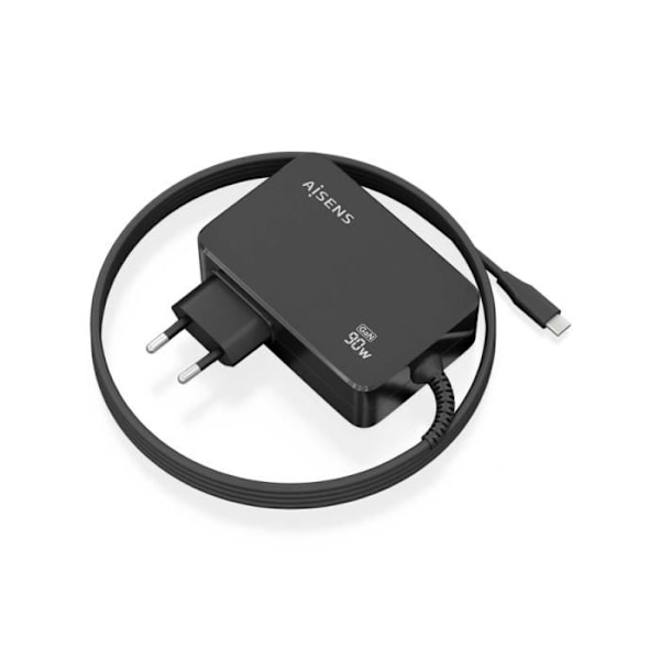 CARGADOR AISENS GAN 90W PD3.0 1XUSB-C 1.8M SVART