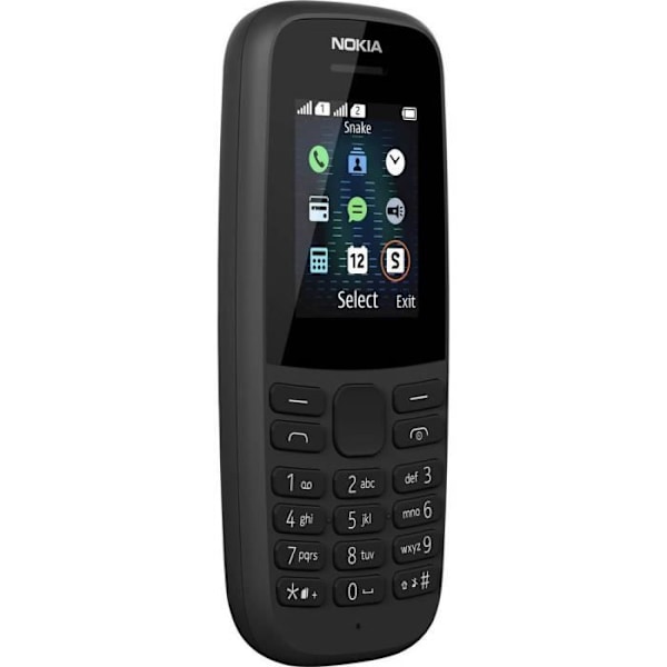 NOKIA 105 2019 Dual SIM Mobiltelefon - Svart - GSM - Island Keyboard - 800mAh batteri