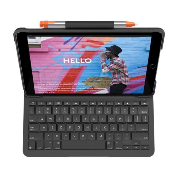 Logitech Slim Folio iPad 7:e generation grafit esp mediter sp svart svart Noir