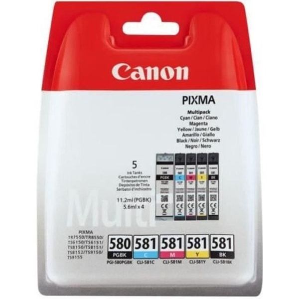 Bläckstråleskrivare - CANON PIXMA TS705a - 5 patroner - Färg - Wi-Fi - Svart