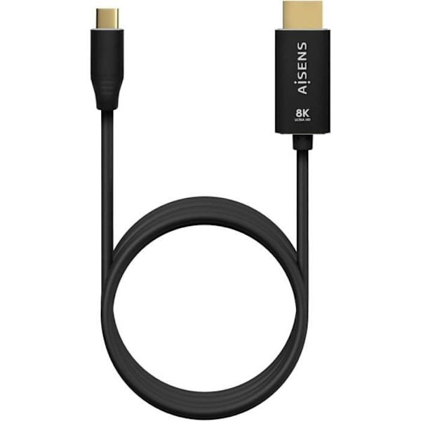 USB-C till HDMI 2.1-konverteringskabel - AISENS - 8K 60Hz - 2 m - Plug and play - Svart