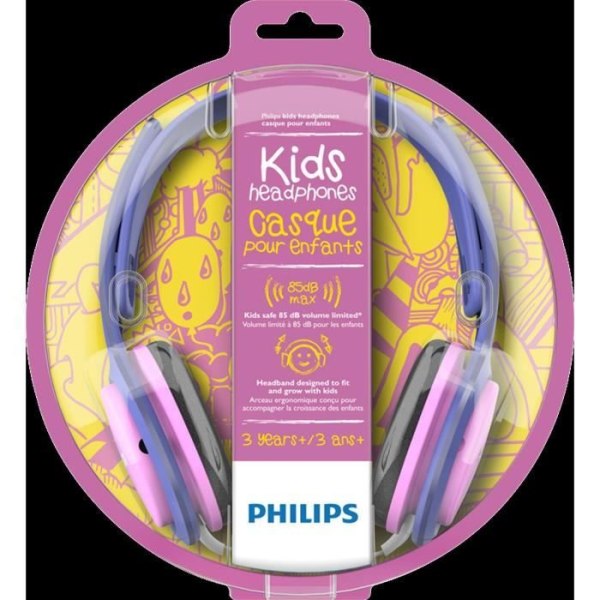 Philips supraura-hörlurar för barn - rosa / lila